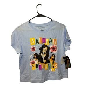 Rue21 Aaliyah Princess of R&B Graphic Crop Top Light Blue Size XL